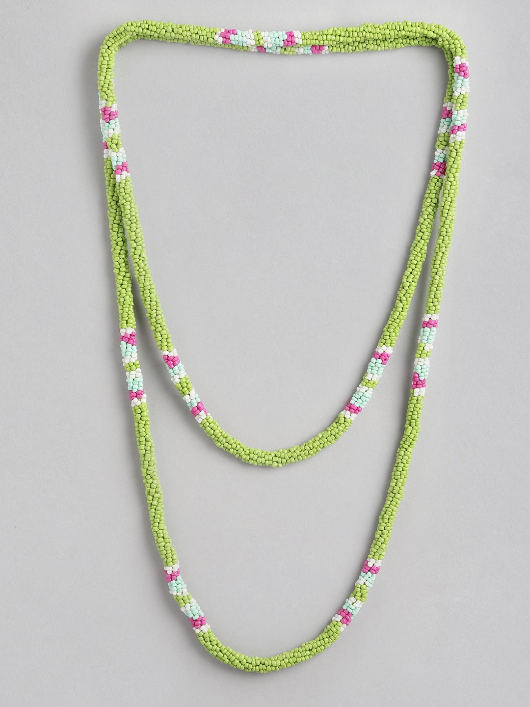 Green & Pink Layered Necklace
