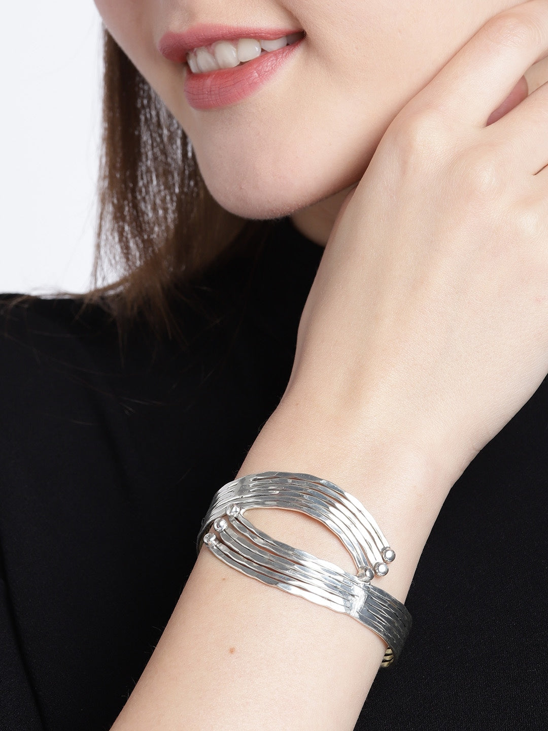 RICHEERA Silver-Plated Cuff Bracelet