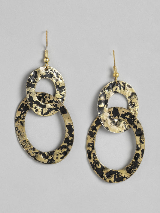 Gold-Toned Circular Drop Earrings