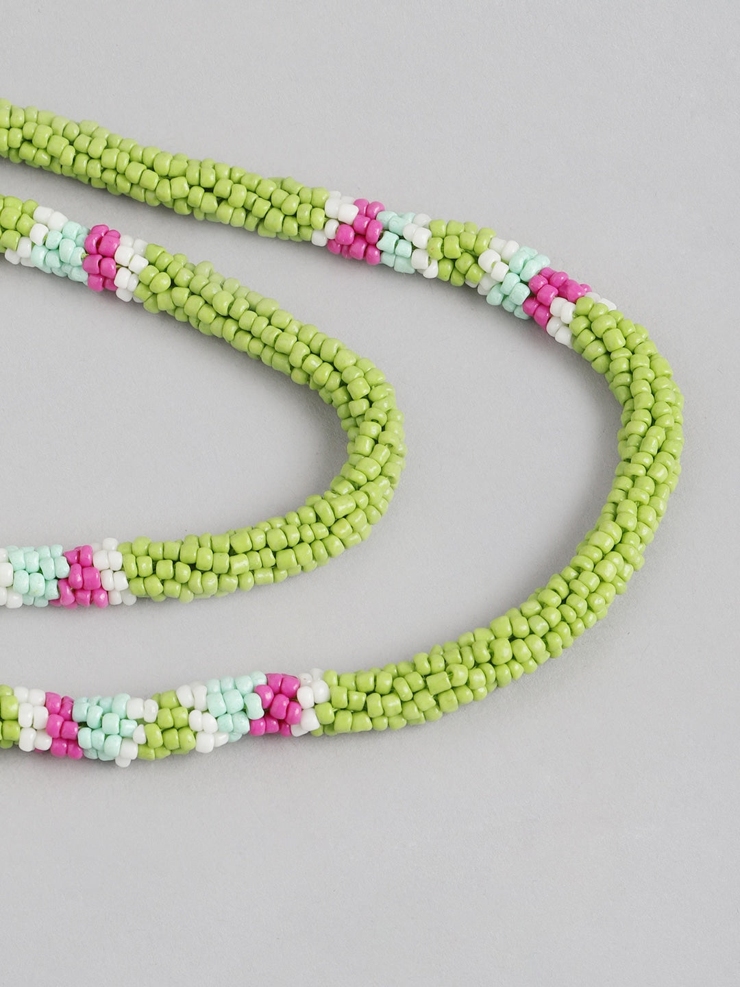 Green & Pink Layered Necklace