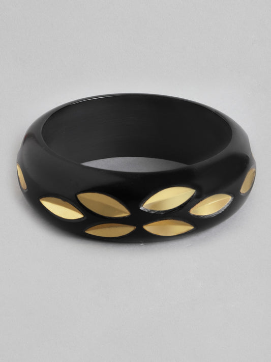 Women Black & Gold-Toned Bangle-Style Bracelet
