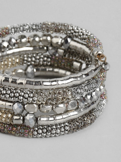 Women Silver-Toned Bangle-Style Bracelet