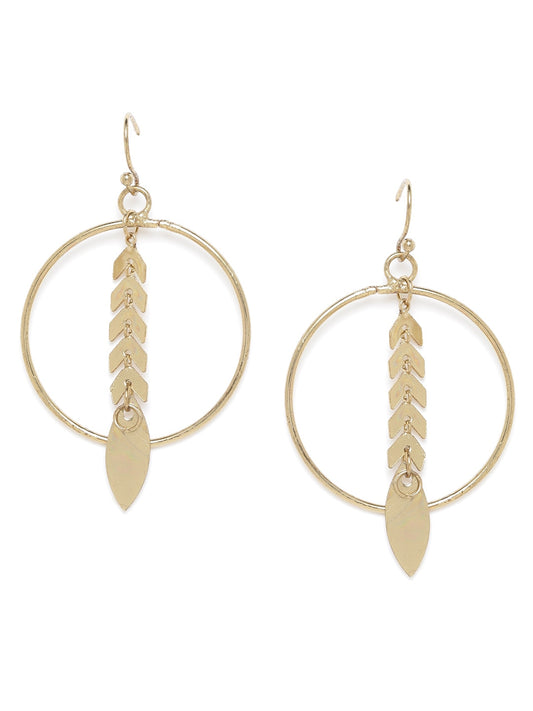 RICHEERA Gold-Plated Circular Drop Earrings