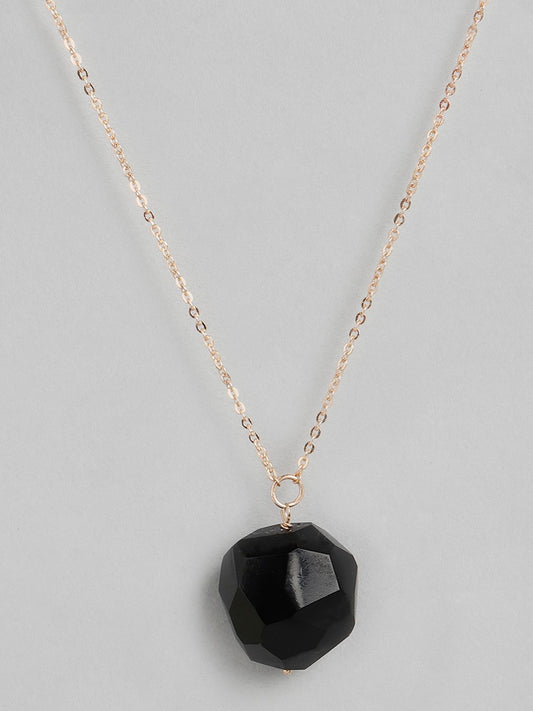 Black Rose Gold-Plated Statement Necklace