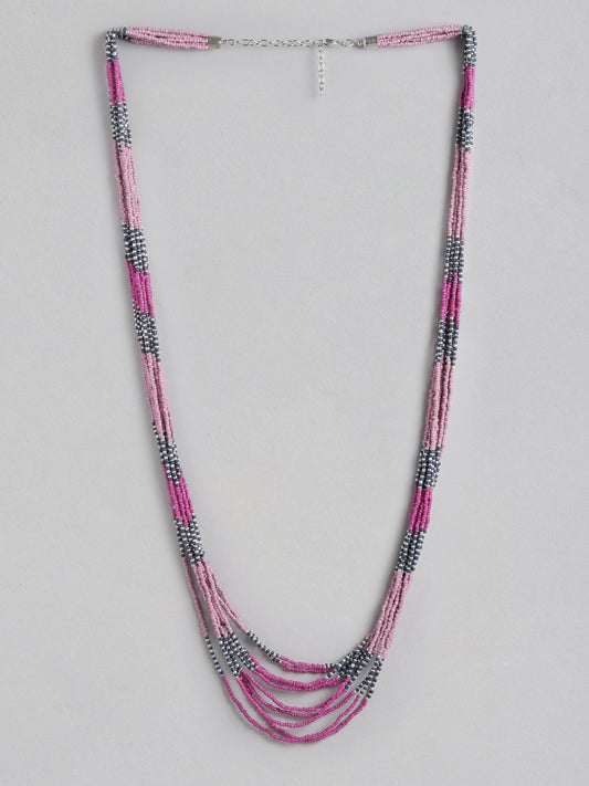 RICHEERA Brass Beaded Silver-Plated Necklace