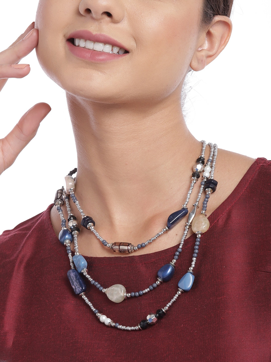 Blue & Grey Layered Necklace