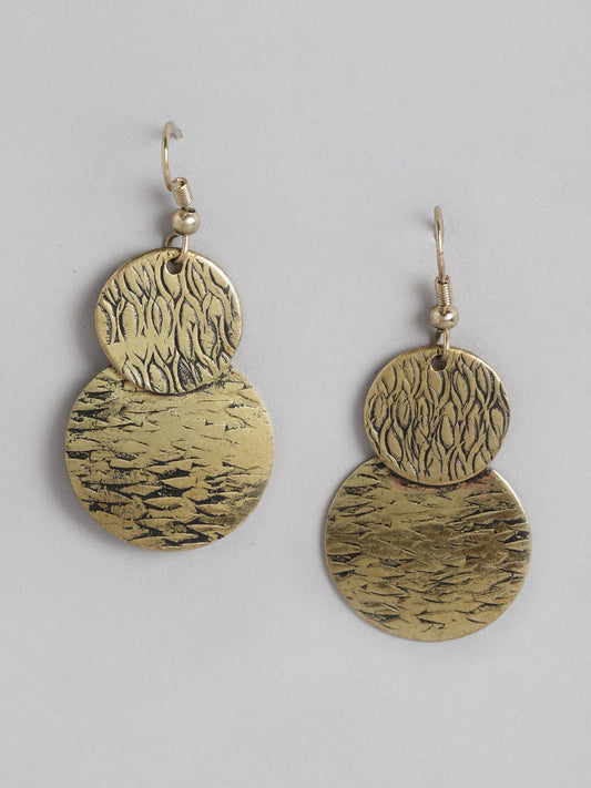 Gold-Plated Circular Drop Earrings