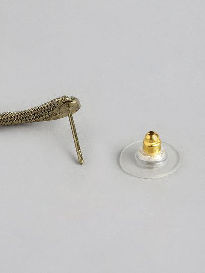 Gold-Plated Teardrop Shaped Drop Earrings