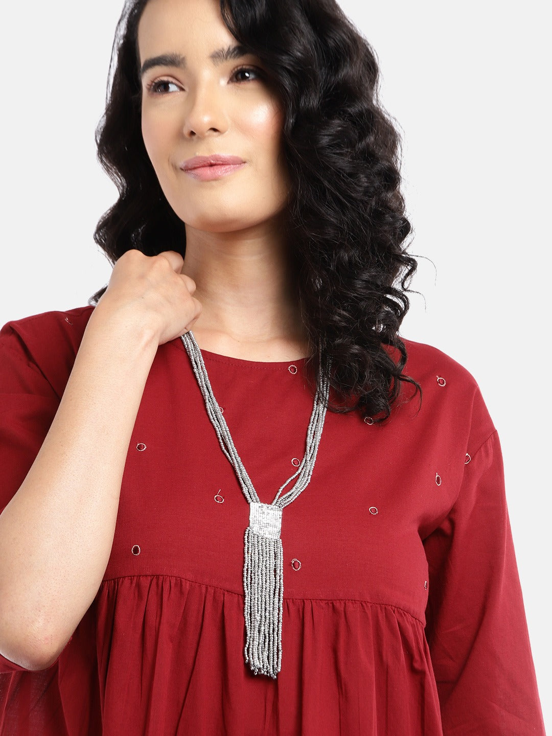 Silver-plated Layered Necklace