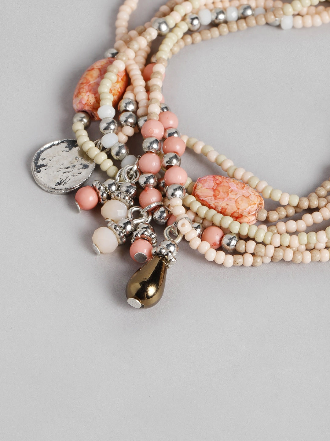 Women Pink & Silver-TonedWraparound Bracelet