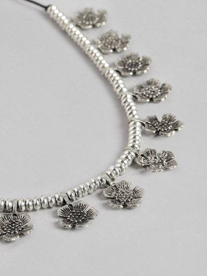 Silver-Toned Beaded Necklace