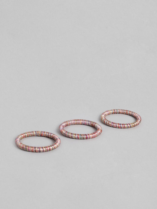 Women Multicoloured Wood Ring Bracelet