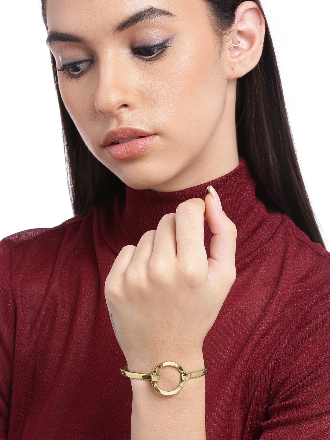 Women Gold-Toned Gold-Plated Bangle-Style Bracelet