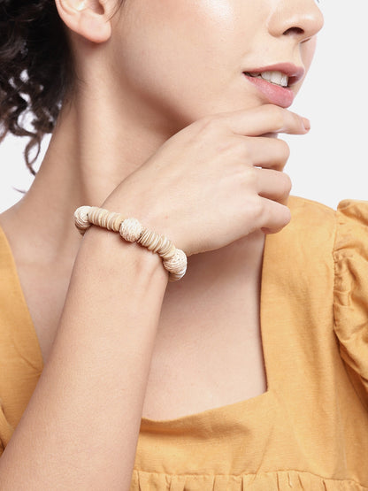 Women Beige Elasticated Bracelet