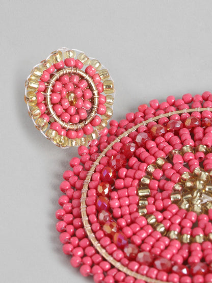 Pink Circular Drop Earrings