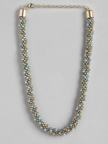 RICHEERA Blue & Gold-Toned Gold-Plated Necklace