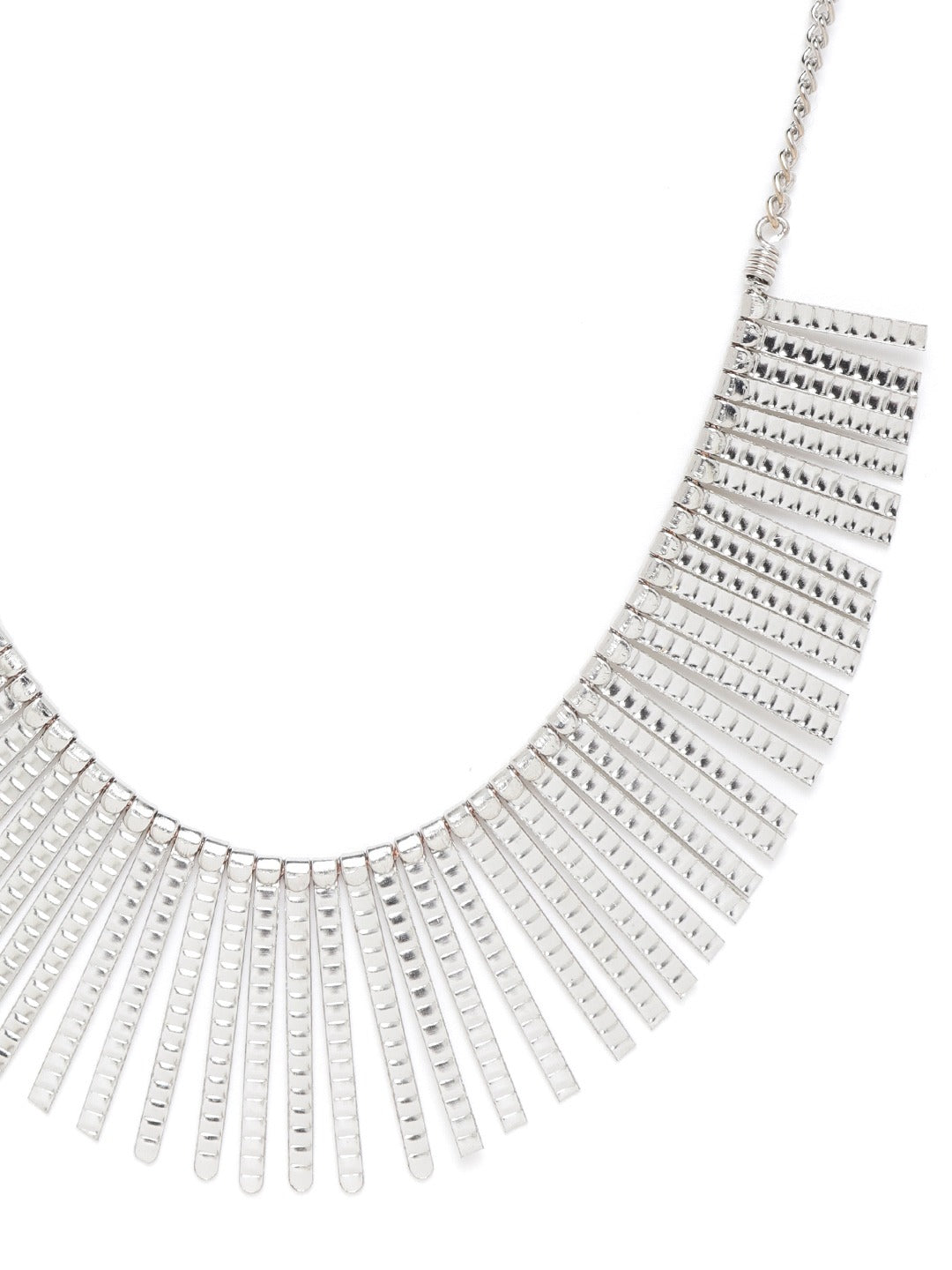 Women Silver-Plated Spiked Tribal Necklace