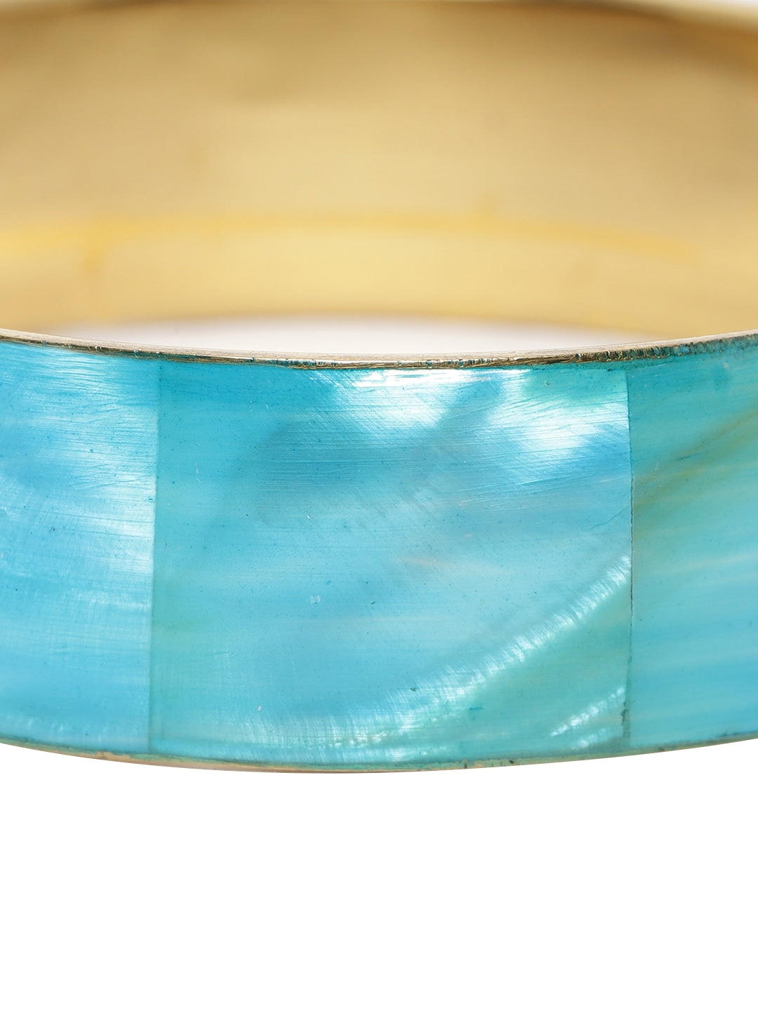 Turquoise Blue Gold-Plated Iridescent Effect Bangle