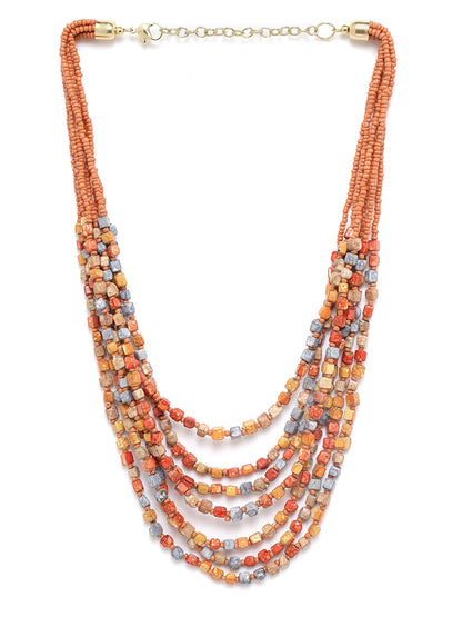 Multicoloured Beaded Layered Necklace