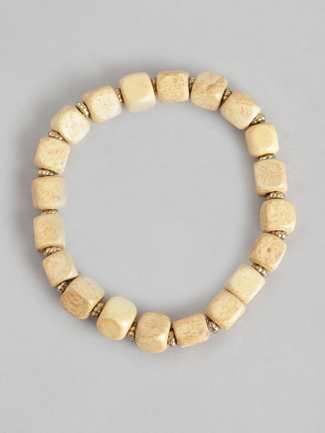 Women Set of 9 Gold-Plated Brown & Off White Armlet Bracelet