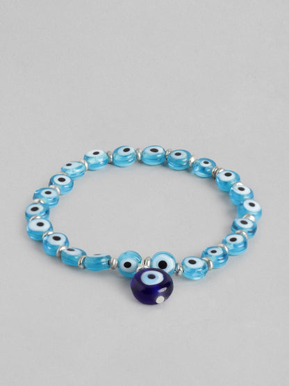 RICHEERA Women Blue & White Evil-Eye Armlet Bracelet