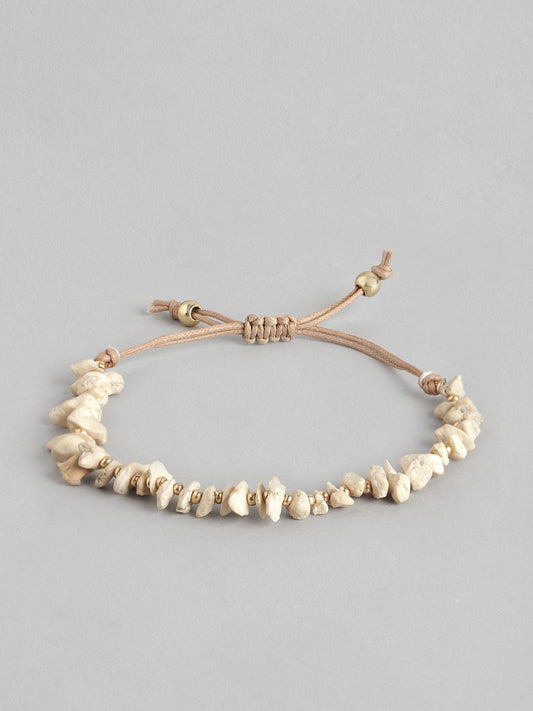 Women White & Gold-Toned Armlet Bracelet
