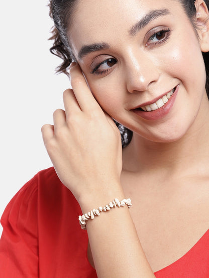 Women White & Gold-Toned Armlet Bracelet