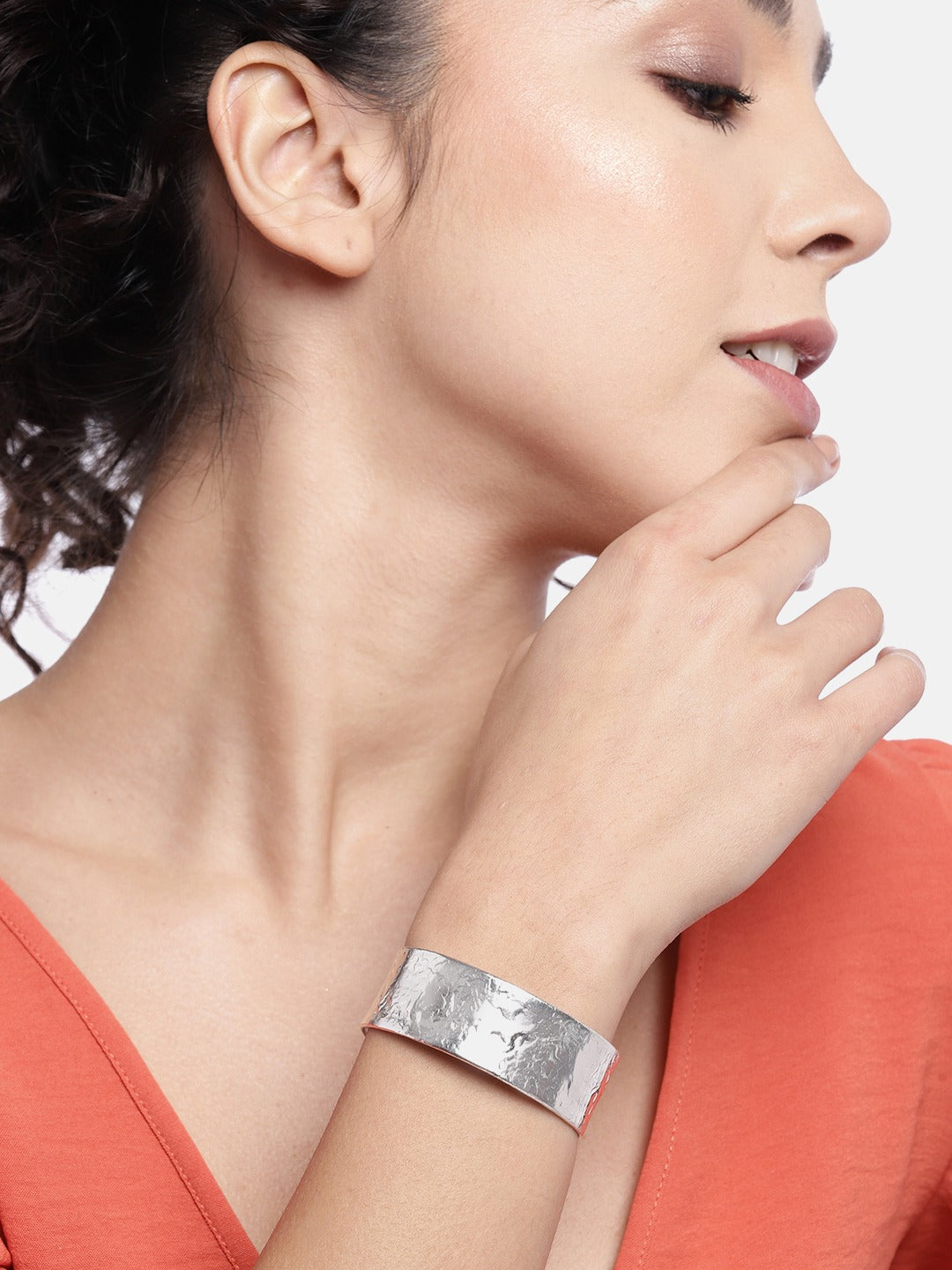 RICHEERA Women Silver-Plated Cuff Bracelet