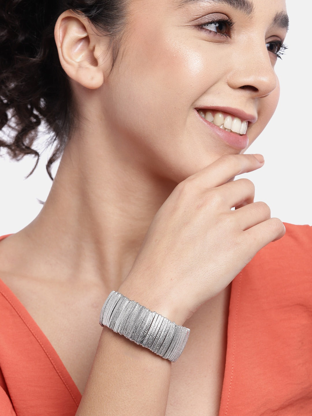 Women Silver-Plated Bangle-Style Bracelet