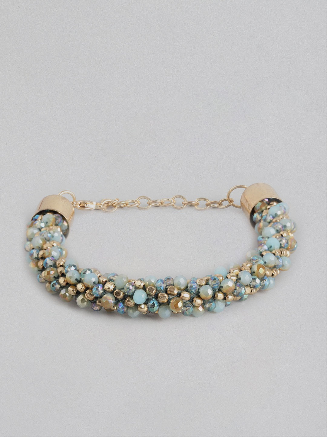 Women Gold-Plated & Blue Armlet Bracelet