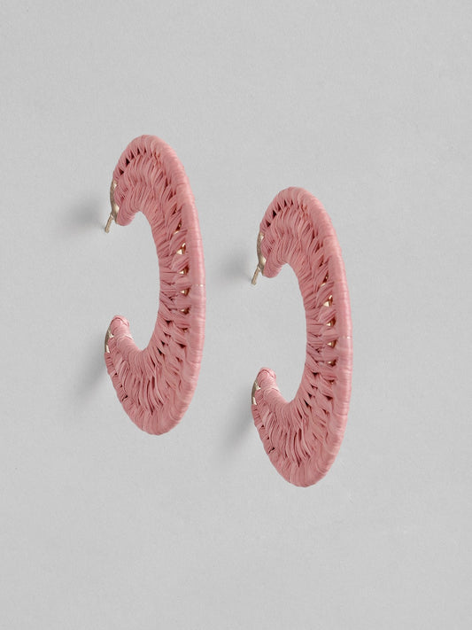 RICHEERA Pink Circular Half Hoop Earrings