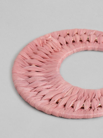 RICHEERA Pink Circular Half Hoop Earrings