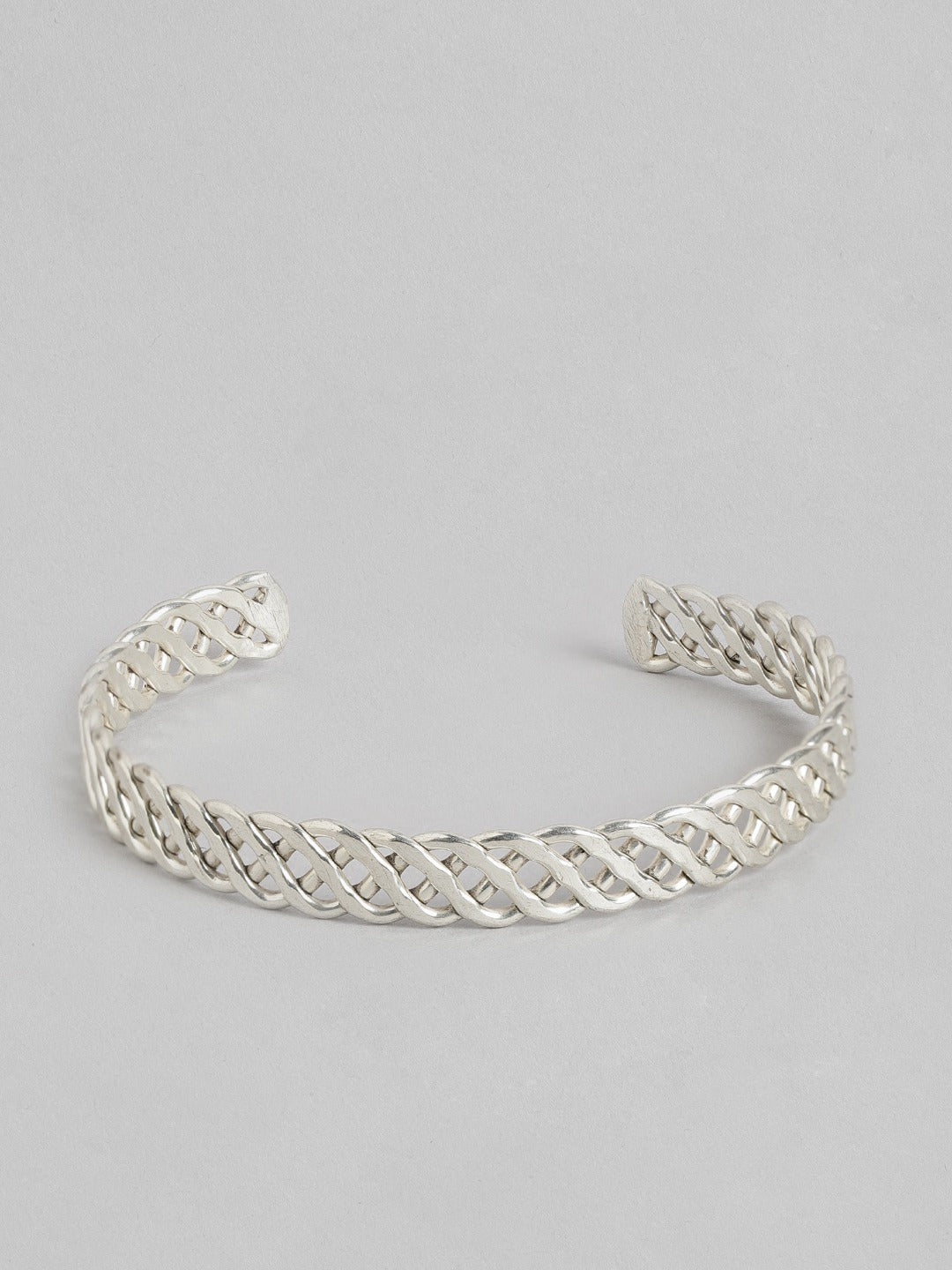 Women Silver-Toned Silver-Plated Bangle-Style Bracelet