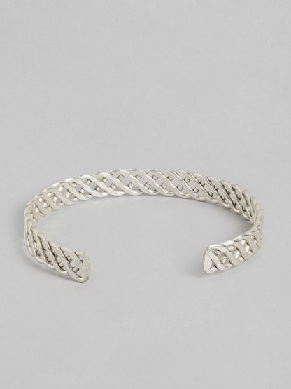 Women Silver-Toned Silver-Plated Bangle-Style Bracelet