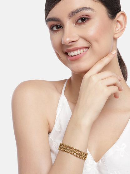 Women Gold-Toned Gold-Plated Elasticated Bracelet