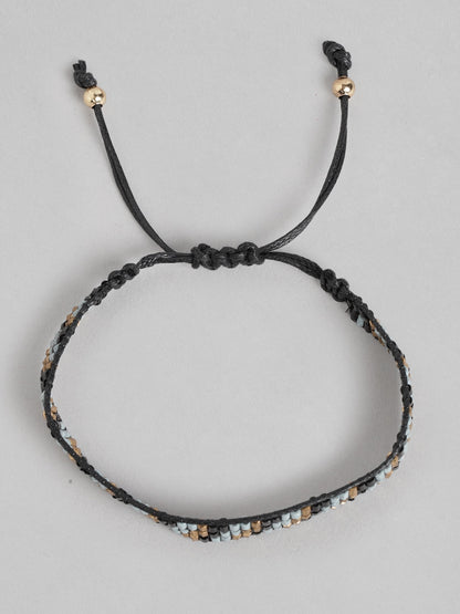 Women Gold-Toned & Black Braided Bracelet