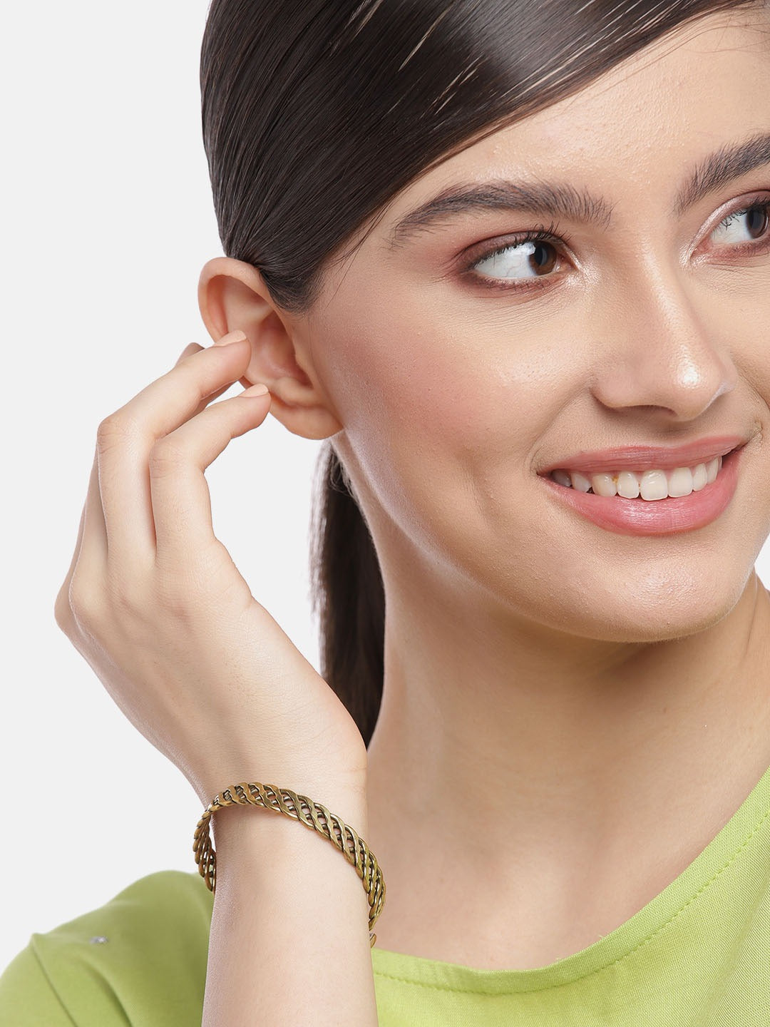 Women Gold-Toned Gold-Plated Bangle-Style Bracelet