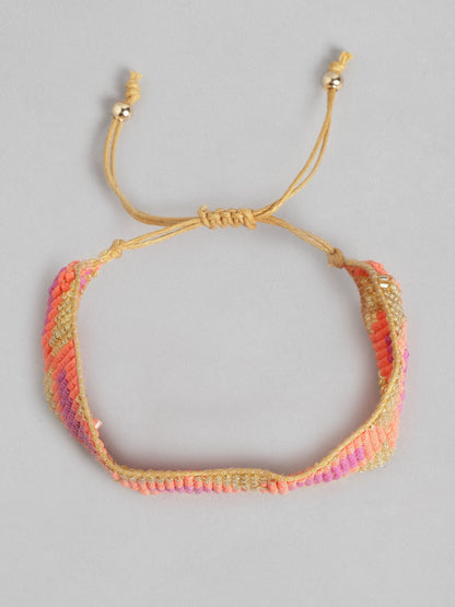 Women Orange & Pink Wraparound Bracelet
