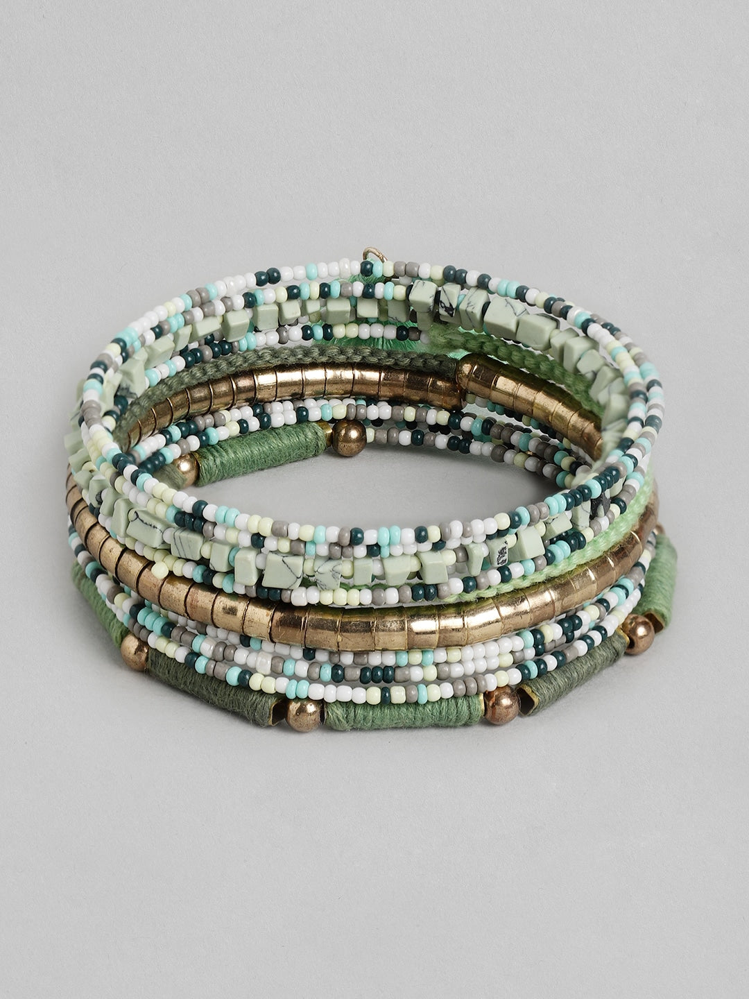 Women Green & White Multistrand Bracelet