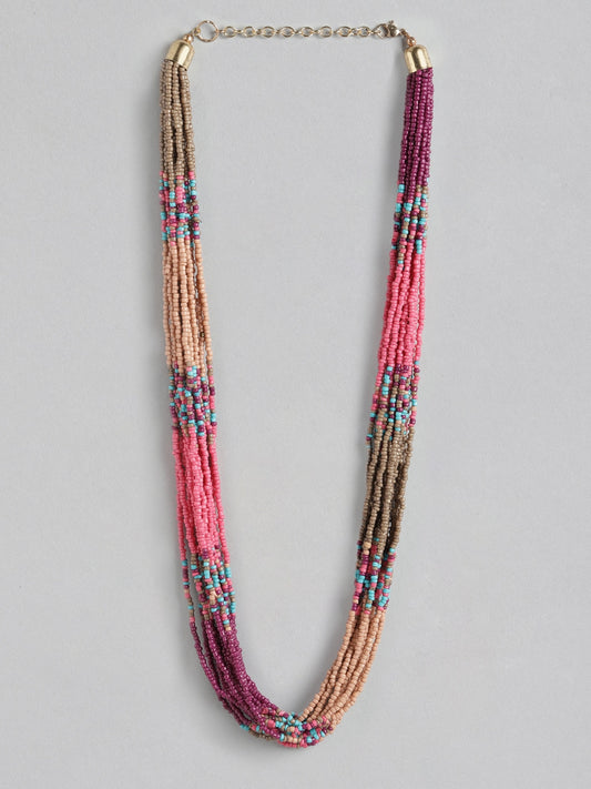 Pink & Purple Beaded Statement Necklace