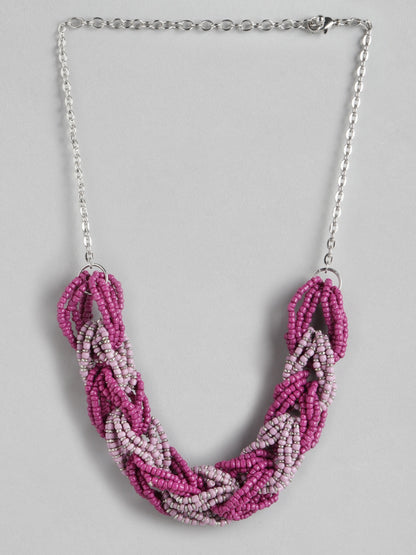 RICHEERA Purple & Pink Beaded Necklace