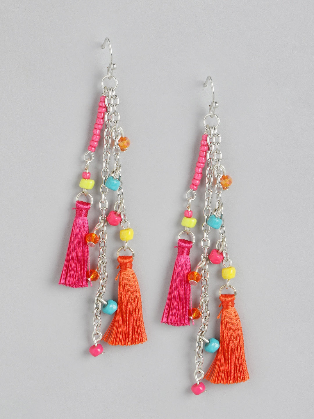 Orange & Pink Contemporary Drop Earrings