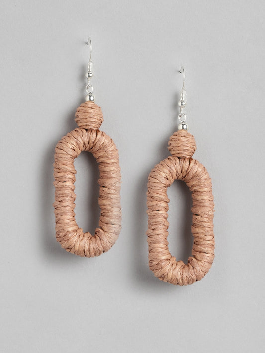 RICHEERA Brown Oval Drop Earrings